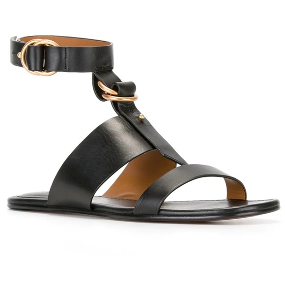 Chloe Shoes - NEW Chloe Kingsley Black Leather Sandals EU 38.5